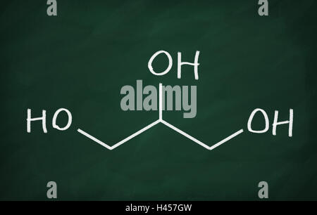 Il modello strutturale di glicerolo sulla lavagna. Foto Stock