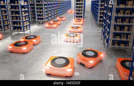 Il magazzino automatizzato 3d rendering immagine Foto Stock