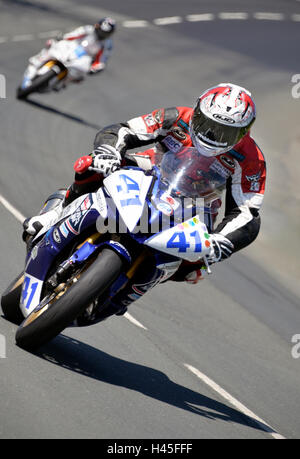 Moto a velocità Isle of Man TT racing Foto Stock