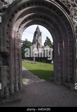 Gran Bretagna, Scozia, Dryburgh Abbey, la rovina, portale Foto Stock