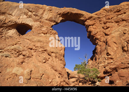 Il ponte di pietra, 'Windows' E GLI STATI UNITI D'AMERICA, Utah, archi parco nazionale, Foto Stock