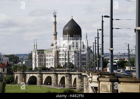 In Germania, in Sassonia, Dresda, Friedrich's Town, Weisseritzstrasse, la moschea di tabacco, Yenidze, città, vista città, centro citta', edificio, architettura, architettura industriale, orientale, moschea, fabbrica di sigarette, Reemtsma, stile architettonico, luogo di interesse, M Foto Stock