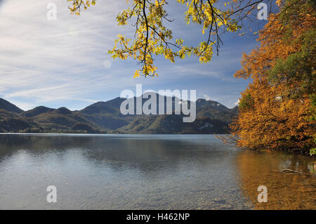 In Germania, in Baviera, Kochelsee, Lakeside, home garden, autunno Foto Stock