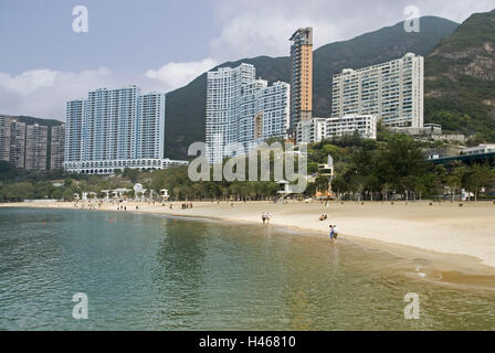 Cina, Hong Kong, Hong Kong, Islanda, Repulse Bay, spiaggia, blocchi residenziali, Foto Stock