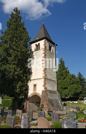 In Germania, in Renania Palatinato, Saarburger paese, Serrig, cimitero, Steeple, Foto Stock