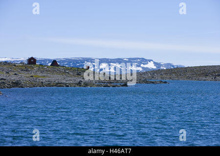 Hornsvatnet, Aurlandsvegen, Aurland, Sogn og Fjordane, Norvegia, Scandinavia, Foto Stock