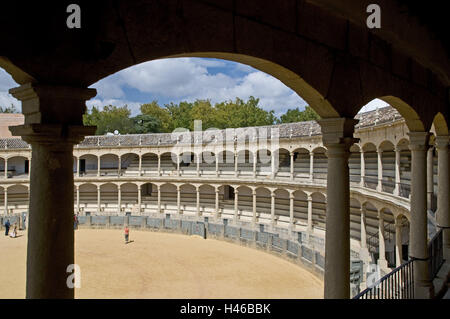 Spagna, provincia di Malaga, Andalusia, Ronda, la corrida arena, all'interno, Foto Stock