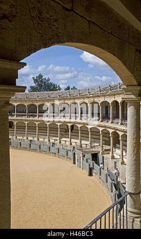 Spagna, provincia di Malaga, Andalusia, Ronda, la corrida arena, all'interno, Foto Stock