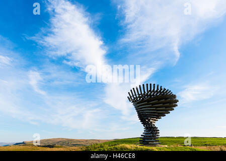 Il canto squilla Tree, un panopticon sulla corona punto sopra Burnley in Lancashire Pennines Foto Stock