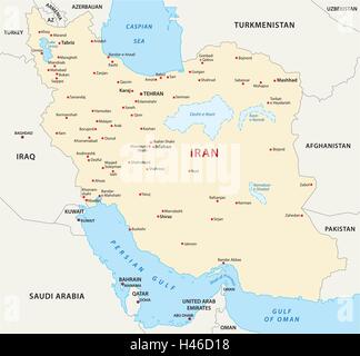 Mappa di Iran Illustrazione Vettoriale