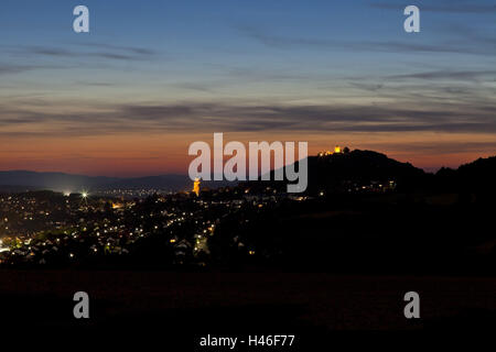 Assia, Assia settentrionale, Hesse elettorale paese di montagna, Homberg / Efze, townscape, crepuscolo, Foto Stock