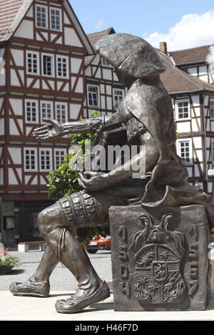 Assia, Assia settentrionale, Hesse elettorale paese di montagna, Homberg / Efze, piazza del mercato, monumento landgrave Phillip, Foto Stock
