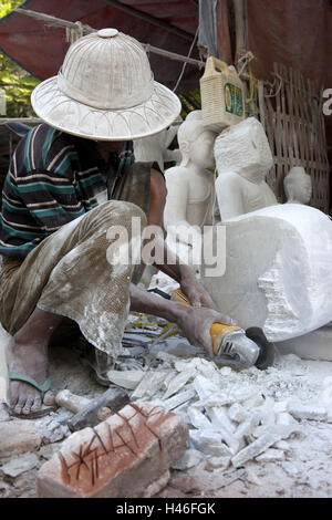 Myanmar, scalpellatore funziona, Foto Stock