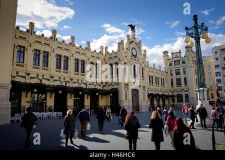 L'esterno della Stazione Nord Estacion del Norte a Valencia Foto Stock