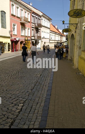 La Lituania, Vilnius, Città Vecchia, Pilies Gatve, pedonale, nessun modello di rilascio, Foto Stock