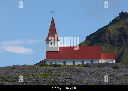 La chiesa, Vik, Islanda, Foto Stock