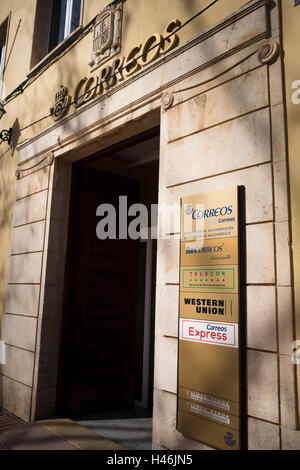 Correos, ufficio postale, esterna Albereda Jaume 1 Xativa Spagna Foto Stock