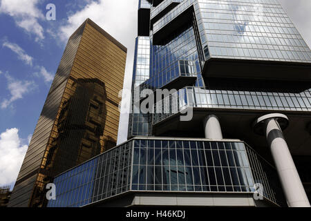 Lippo Tower, vetro anteriore, cielo, Hong Kong, Cina Foto Stock