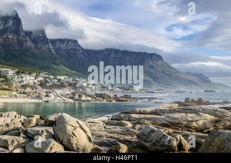 Atmosfera serale, Camps Bay, Città del Capo, Western Cape, Sud Africa e Africa Foto Stock