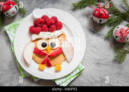 Owl pancake per colazione di Natale Foto Stock