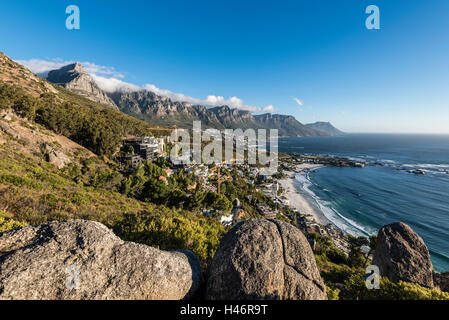 Atmosfera serale, Clifton Beach, Bantry Bay, Città del Capo, Western Cape, Sud Africa e Africa Foto Stock