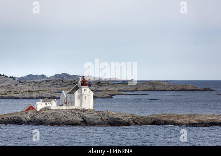 Norvegia Kristiansand, mare, faro, isole, spedizione, Mare del Nord, skerries, edificio, orientamento all'aperto, nessun popolo, beacon, acque, Foto Stock