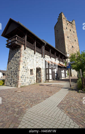 Assia, Assia settentrionale, Fritzlar, grigio tower, torre militare, Medioevo, Foto Stock