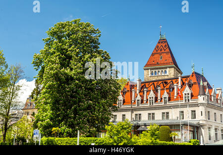 Vista del Château d'Ouchy, un palazzo a Losanna, Svizzera Foto Stock