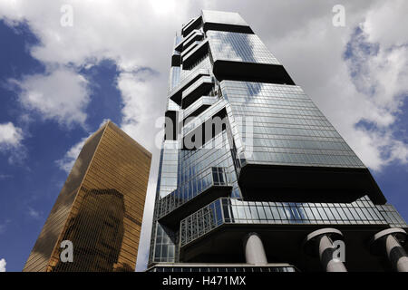 Lippo Tower, vetro anteriore, cielo, Hong Kong, Cina Foto Stock