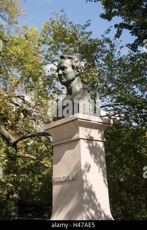 Alexander von Humboldt busto, Central Park West, NYC Foto Stock