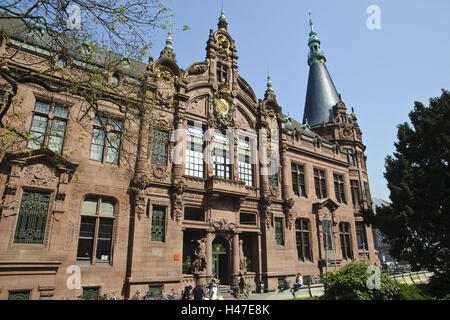 Heidelberg, biblioteca universitaria art nouveau, Baden-Württemberg, Germania, Foto Stock