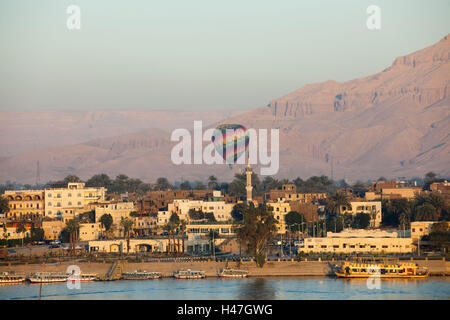 Egitto Luxor, vista sul Nilo alla Cisgiordania, Foto Stock