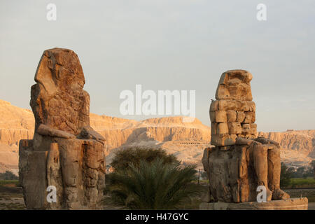 Egitto Luxor, west bank, Memnon colossi, Foto Stock