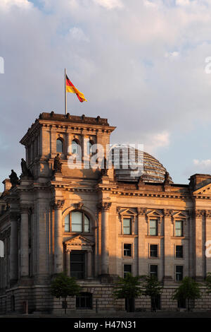 Berlino, Reichstag, bandiera, Foto Stock