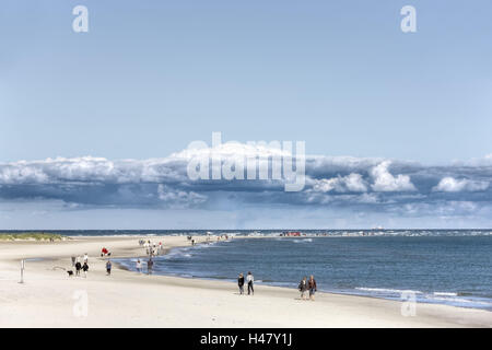 Danimarca, nello Jutland, Skagen, Grenen, spiaggia, turisti, Foto Stock