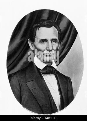 Abramo Lincoln (1809-65) sedicesimo presidente degli Stati Uniti dal 1860 Foto Stock