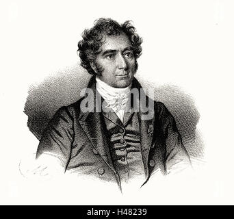 Dominique Francois Jean Arago (1786-1853) astronomo francese, fisico e politico Foto Stock