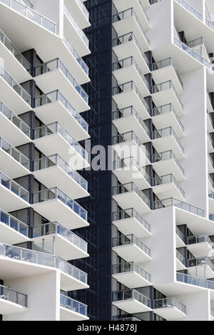 La facciata dell'hotel di lusso "W", 22nd Street, Miami Beach, Florida, STATI UNITI D'AMERICA, Foto Stock