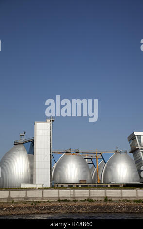 Impianto di trattamento dei liquami Köhlbrandhöft in Steinweder, Amburgo, Germania, Foto Stock