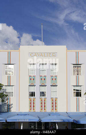 Art Deco Hotel "Cavalier', Ocean Drive e South Miami Beach Art Deco District, Florida, STATI UNITI D'AMERICA, Foto Stock