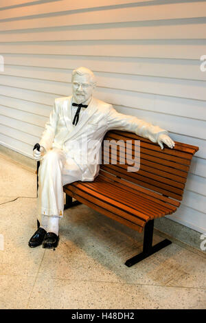 KFC Colonnello Sanders statua dentro la Harland Sanders KFC Cafe e Museo a Corbin Kentucky Foto Stock