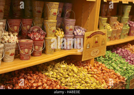 Belgio, caricamento, dettaglio ripiano, caramelle, dolci, Foto Stock