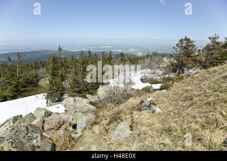 Germania, Sassonia-Anhalt, Harz, parco nazionale, grumo, summit, visualizzazione Foto Stock