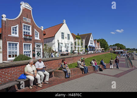 Case al porto di Greetsiel (paese), Foto Stock