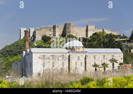La Turchia, costa ovest, Izmir, Selcuk, Isa Bey moschea, roccaforte, Foto Stock