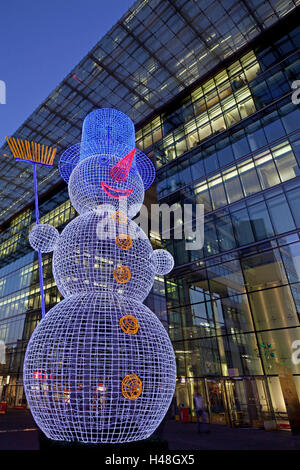 Germania, Berlino, Kudamm, Neues Kranzlereck, decorazione di Natale, snowman, sera, decorazione, Natale, Foto Stock