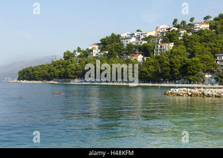 Croazia, Dalmazia, Riviera di Makarska, spiaggia di Baska Voda, Foto Stock