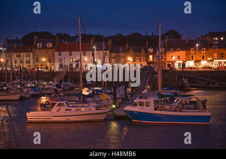 La Scozia, Anstruther, porto, sera, Foto Stock