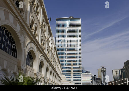 Chiudere il resto, 'Al Qasba", il piacere di quarta, emirato Sharjah Emirati Arabi Uniti, Penisola Arabica, Medio Oriente, Asia Foto Stock