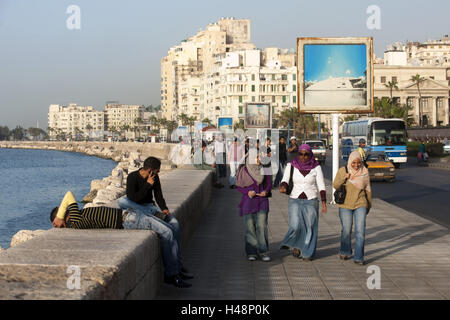 Egitto, Alessandria, street in scena la Corniche, Foto Stock